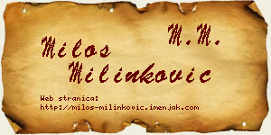 Miloš Milinković vizit kartica
